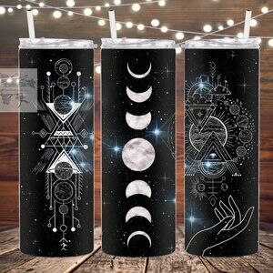 Moon Phases Witchy Metal Insulated Tumbler